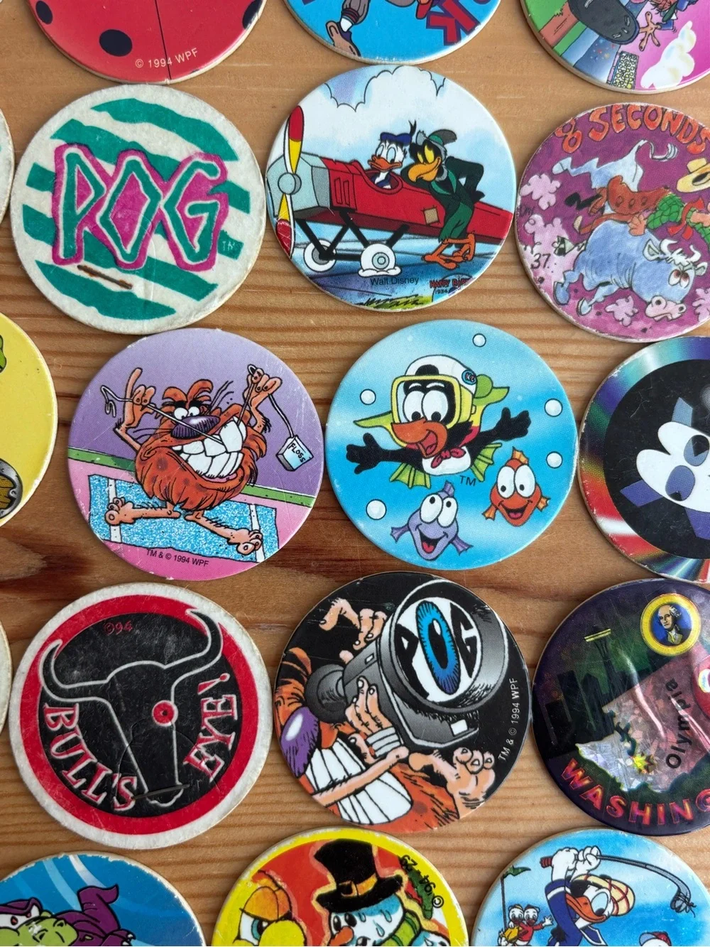 Vintage 90s Collectible Lot 50+ POGs & 3 Slammers - Micro Tournament Game Pack